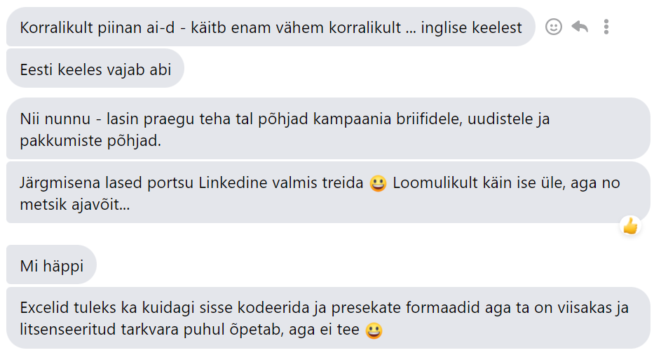 chatgpt koolitus tagasiside